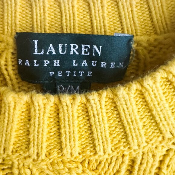 Vintage Lauren Ralph Lauren Yellow Crest Embroidery Classic Preppy Pullover PM - Picture 4 of 7